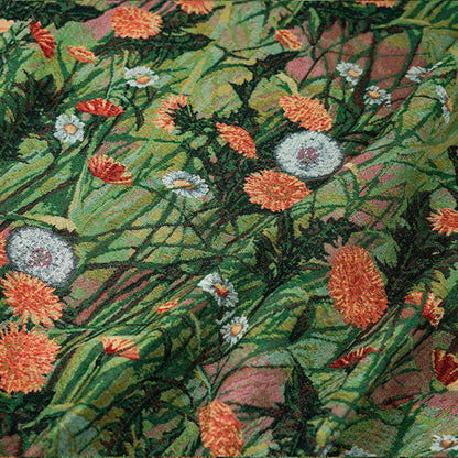 Floral Jacquard Woven Fabric: Oil Painting Style, 55" Wide