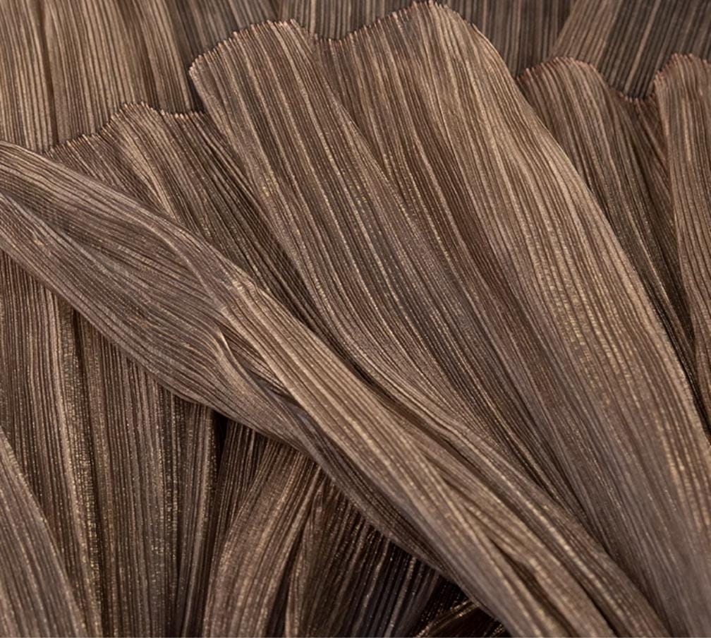 Two-Tone Pleated Organza Fabric: Fantasy Gradient Designer Material