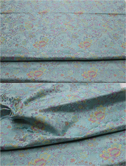 Cherry Blossom Jacquard Brocade Fabric: 29.5" Wide Silk Rayon Blend