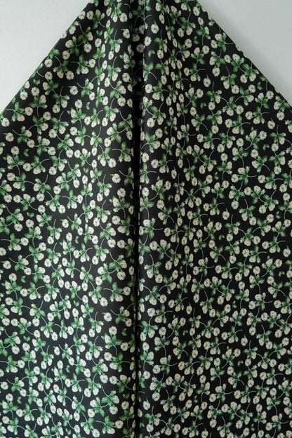 Black Background Small Floral Jacquard Fabric ��� Ideal for Home D��cor, Curtains, Quilting, Dressmaking, Upho"Wide