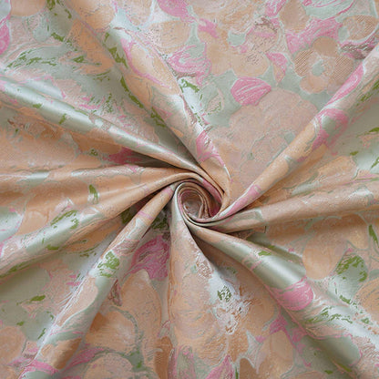 Floral Jacquard Fabric: Oil Painting Style, 58" Wide - By The Meter