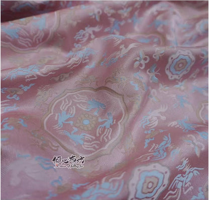 Tissu brocart à fleurs zen roses : largeur 147 cm (58 po), tissu pour costumes et décoration