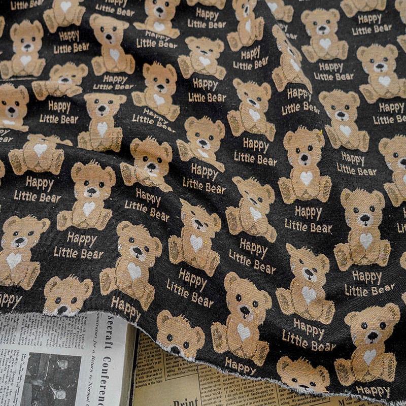 Bear Jacquard Fabric, 60/40 Poly Cotton Blend, 59" Wide