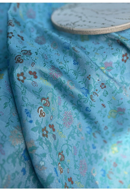 Pomegranate Flower Silk Brocade Fabric: 59" Emperor Tibetan Style