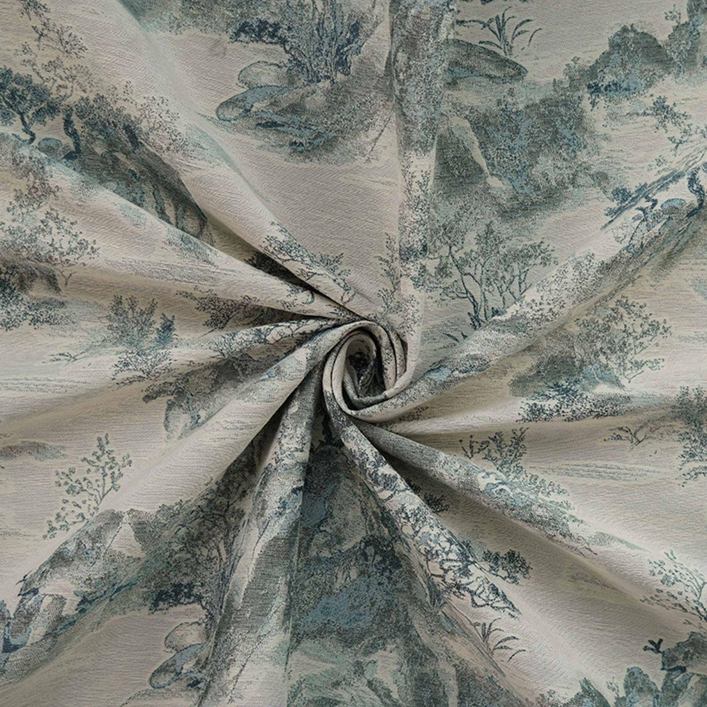 Chinese Landscape Jacquard Fabric: Elegant Upholstery & Dress Sewing (60"W)
