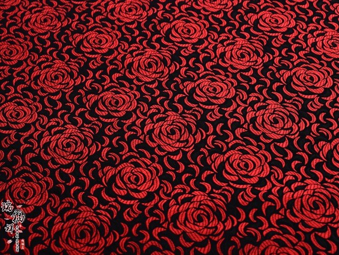 Rose Brocade Fabric: Chinese Style Rayon Qipao Cheongsam Material