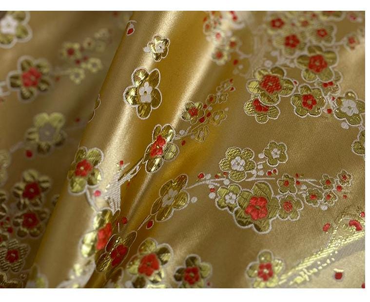 Plum Blossom Brocade Fabric: 29.5"W Cheongsam Cushion Damask