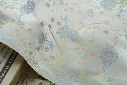 Silk Brocade Fabric: Mongolian Tibetan Style, 66"W - Costume, Decor