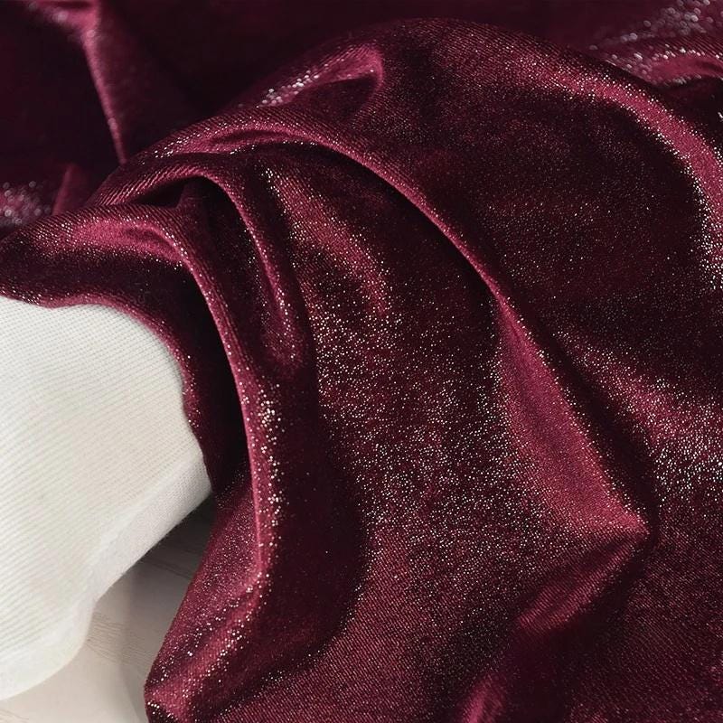Glitter Korean Velvet Fabric: Gypsophila Four-Way Stretch Drape