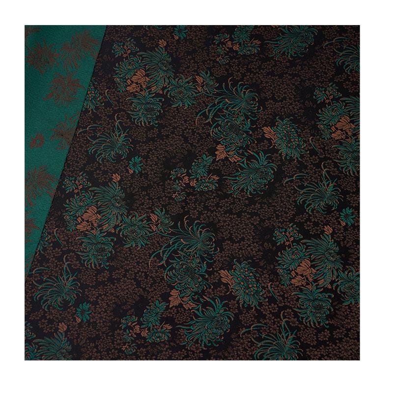 Floral Kinran Brocade Fabric: Japanese Kimono Upholstery, 29.5"W