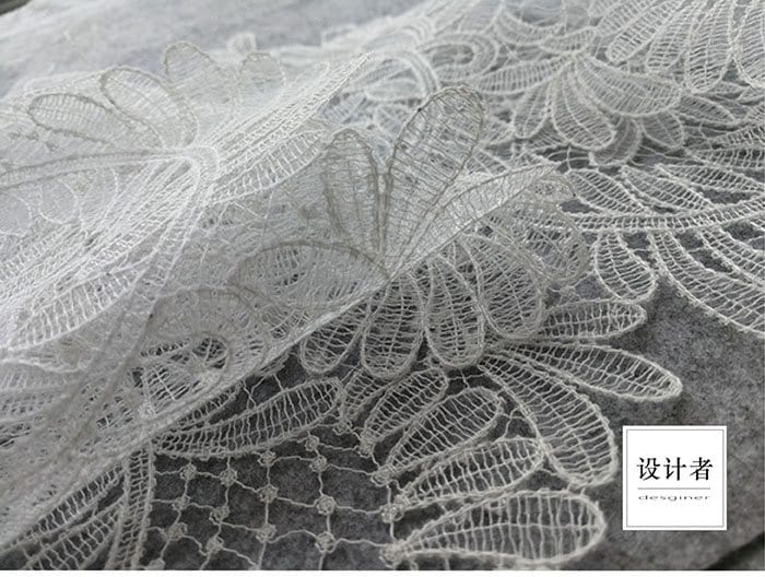Embroidered Flower Lace Ribbon: Palace Forest Style Polyester Trim