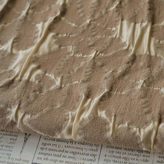 Tissu jacquard marron vintage : ameublement 3D, création de costumes (53 po de largeur)