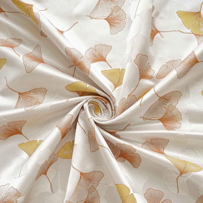Ginkgo Leaf Jacquard Fabric: Soft Polyester Upholstery & Costume DIY