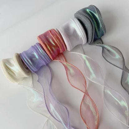 Gradient Fishtail Organza Ribbon: 4cm DIY Craft Fabric, 10 Yards