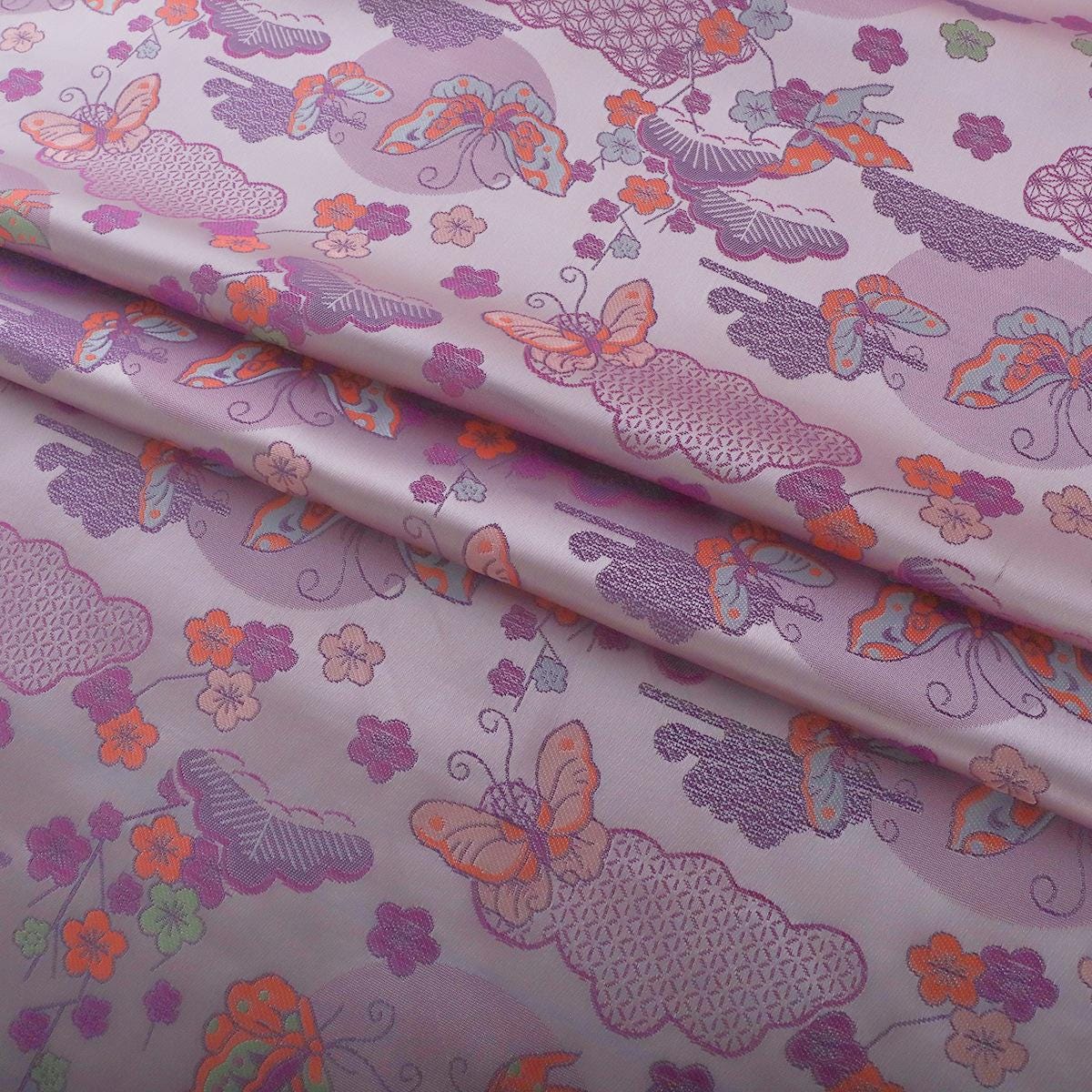 Butterfly Weaving Rayon Fabric: Mongolian Tibetan Gold Pattern, 58"W