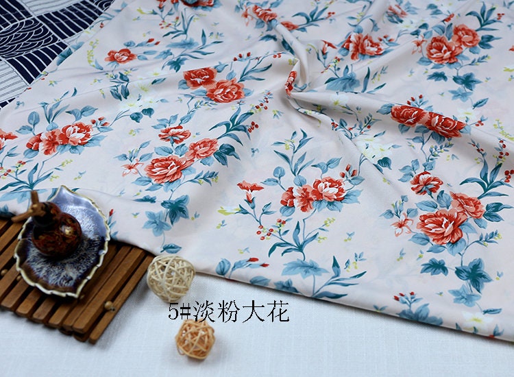 Floral Print Chiffon Fabric: Soft Polyester Satin, 59" Wide