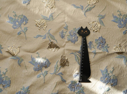Golden Magnolia Jacquard Fabric: Embossed 3D Designer Fabric, 55" Wide