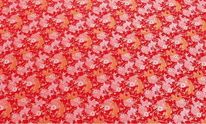 Koi Fish Brocade Fabric: 57"W Chinese Style Rayon Sewing Material
