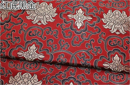 Tissu brocart à médaillon chinois : mélange soie-rayonne de 150 cm de large
