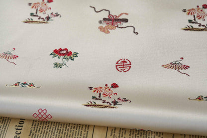 Chrysanthemum Silk Brocade Fabric: 66"W Chinese Cheongsam, Upholstery & Quilting