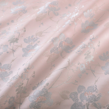 Plum Blossom Brocade Fabric: Light Pink Floral Sewing Material
