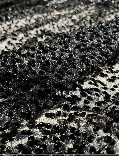 Fish Scale Sequin Mesh Fabric, 59"W Laser Jacquard, Prom Dress Sewing
