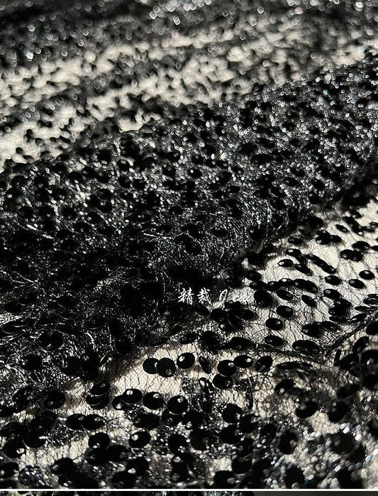 Tissu en maille pailletée à écailles de poisson, jacquard laser 150 cm de large, pour la confection de robes de bal