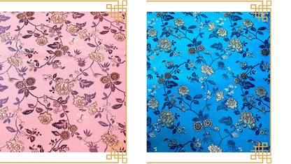Peony Flower Damask Brocade Fabric: 45"W Chinese Sewing Quilting