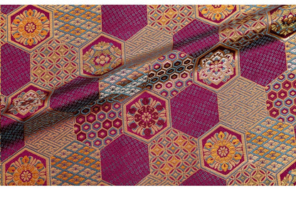 Handmade Embroidered Brocade Fabric: Tibetan Robes, Shrines (29.5"W)