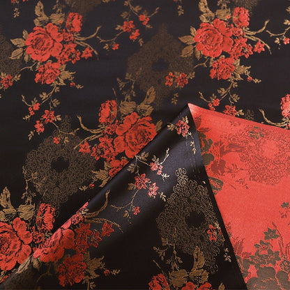 Floral Damask Rayon Brocade Fabric: Chinese Style Upholstery, Costume, Decor