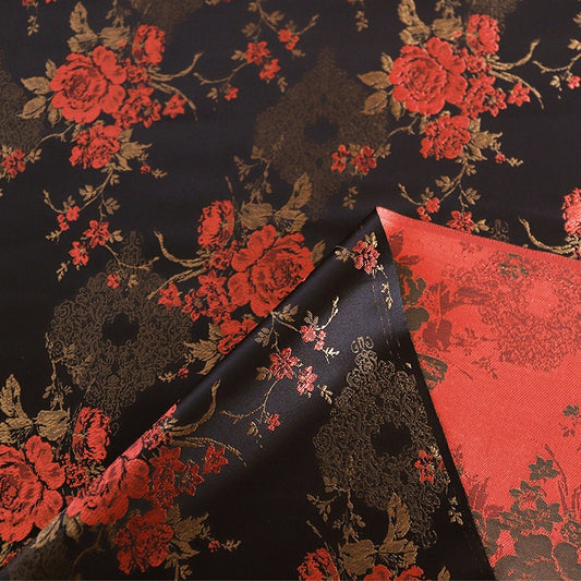 Tissu brocart de rayonne damassé à motifs floraux : ameublement, costumes, décoration de style chinois