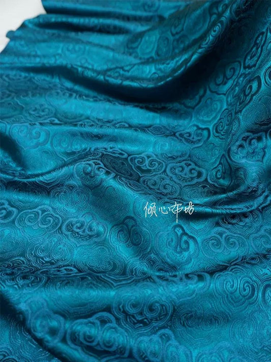 Cloud Brocade Fabric: Silk Rayon Jacquard, Costume Dress Material
