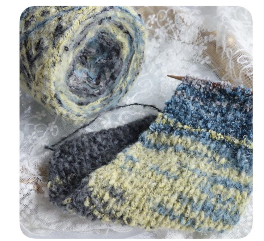 Hand-Dyed Rainbow Mohair Yarn: Gradient Ombre Knitting Wool