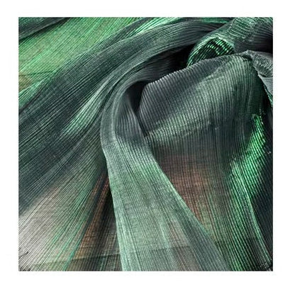 Pleated Organza Fabric: Water-Gloss Illusion, 55" Wide