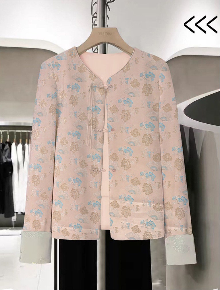Floral Silk Brocade Fabric: 59"W Cheongsam Costume Material