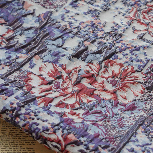 Rose Pattern Jacquard Fabric: Gold Thread Designer Fabric, 55" Wide