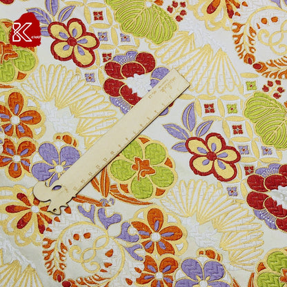 Tissu Jacquard Nishijin Ori : Brocart de mariage japonais en mélange de soie