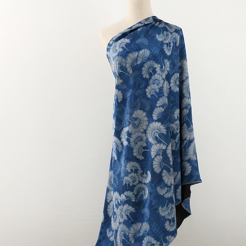 Floral Satin Fabric: 59"W Double-Sided Print for Sewing & Decor