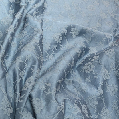 Tissu damassé jacquard en coton à motif floral, 160 cm de large, double face