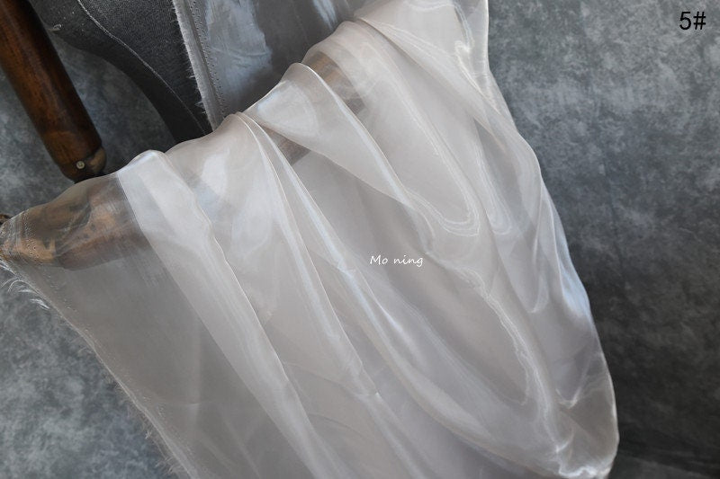 Liquid High-Gloss Organza Fabric: Reflective Fairy Mesh, 59"W