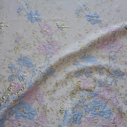 Gold Thread Jacquard Fabric: Palace Style 3D Texture, 56" Wide