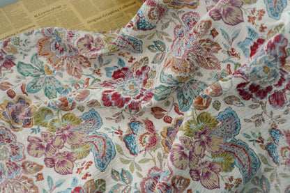 Floral Jacquard Fabric: Oil Painting Style, Upholstery Sewing Material - 59"W