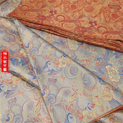 29.5"W Silk Brocade Fabric Butterfly And Peony Flower Design, Wedding Fabric, 8 Colors Chinese Fabric, Upholstery, Quilting & Sewing fabric