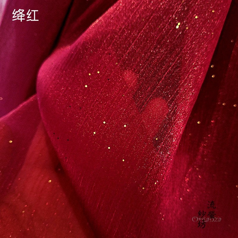 Glittering Space Galaxy Organza Fabric: Sheer Wedding Sewing Material