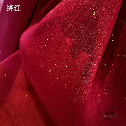 Glittering Space Galaxy Organza Fabric: Sheer Wedding Sewing Material