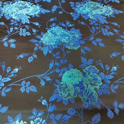 Floral Rose Brocade Fabric: Shiny Rayon Chinese Silk (By 1 Meter)