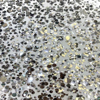 Sequin Embroidery Fabric: Beaded Designer Fabric for Prom Dress, Doll Making - 49"W