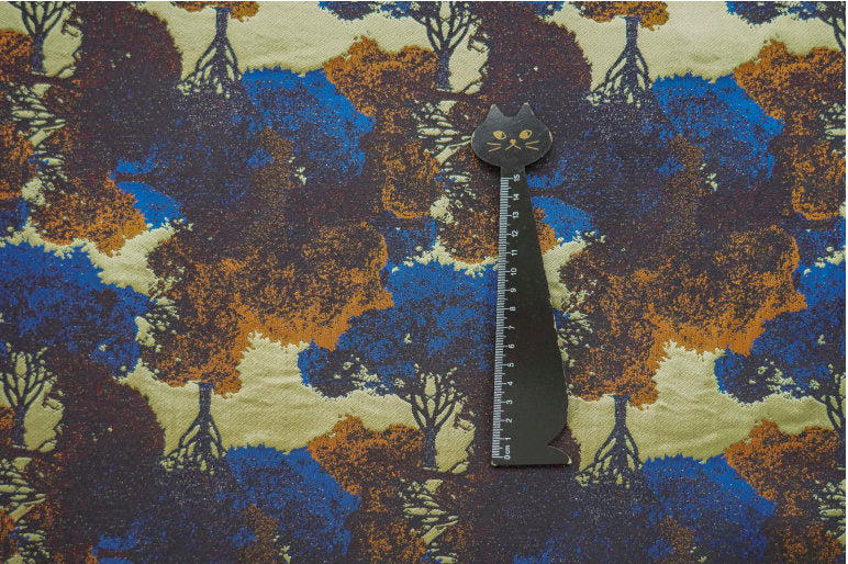 Giant Trees Jacquard Woven Fabric: Embossed Oil Painting Pattern, 63"W