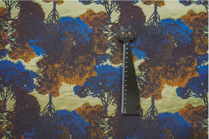 Giant Trees Jacquard Woven Fabric: Embossed Oil Painting Pattern, 63"W