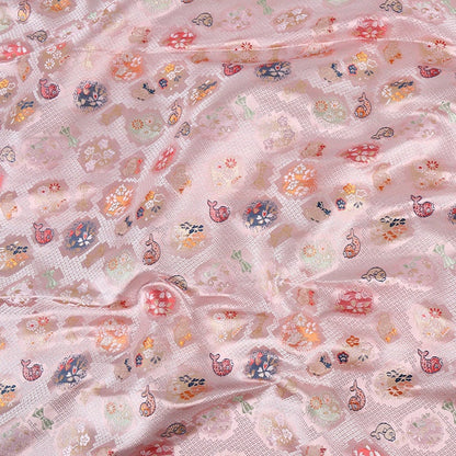 Japanese Lucky Fish Brocade Fabric: 59" Wide Silk Rayon Damask